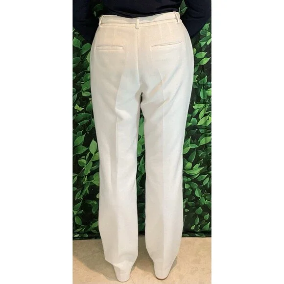 🤍 White House Black Market Winter White Flat-Front Dress Pants – Size 8 - Picture 2 of 8